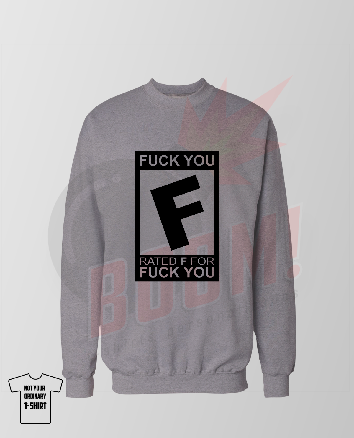 Rated F for Fuck You - BoomTshirtsPersonalizadas.pt